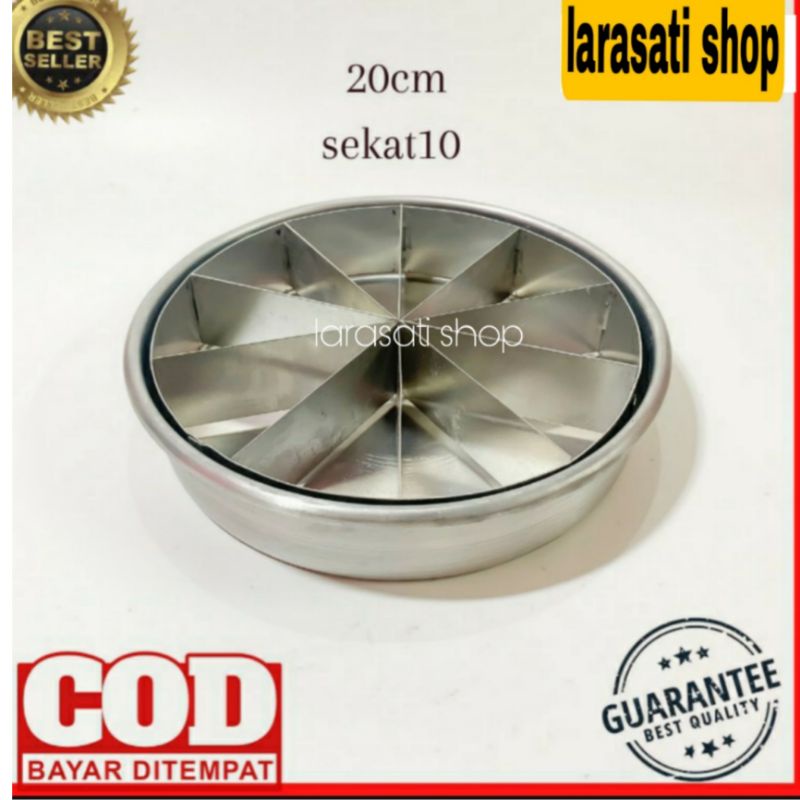 Loyang Brownies Sekat Bulat Pizza 20 cm Bongkar Pasang Ukuran 6 sekat,8 sekat,10 sekat