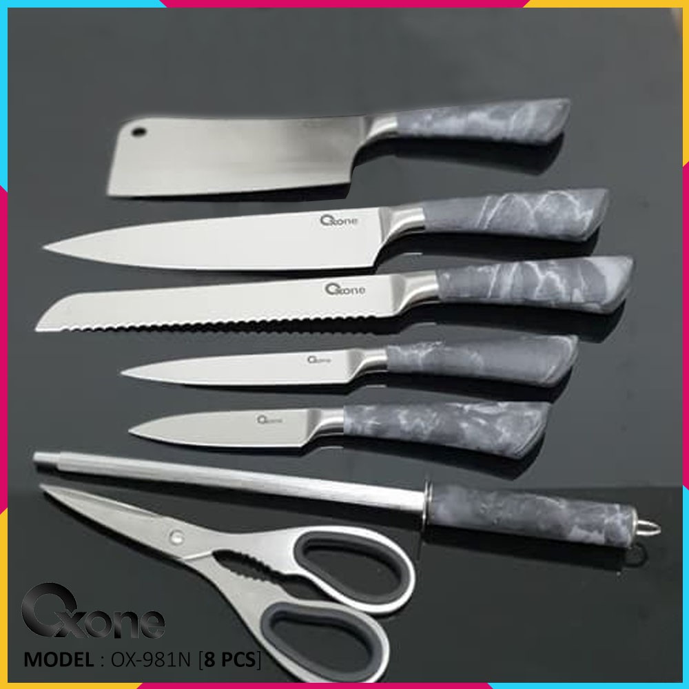 Pisau Dapur Set Oxone Ox 981n 8pcs New Butterfly Knife Set