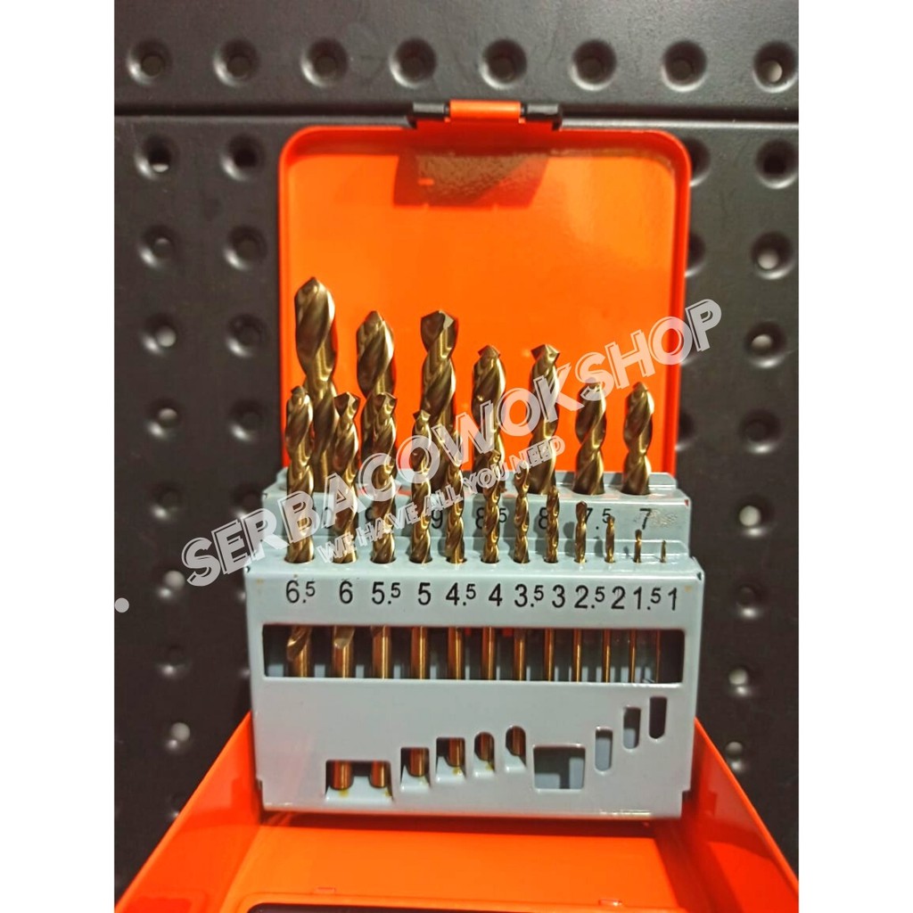 Blackfoot Mata Bor Set Besi 19 Pcs 1 - 10 mm HSS Super Drill Bit Set Termurah Berkualitas