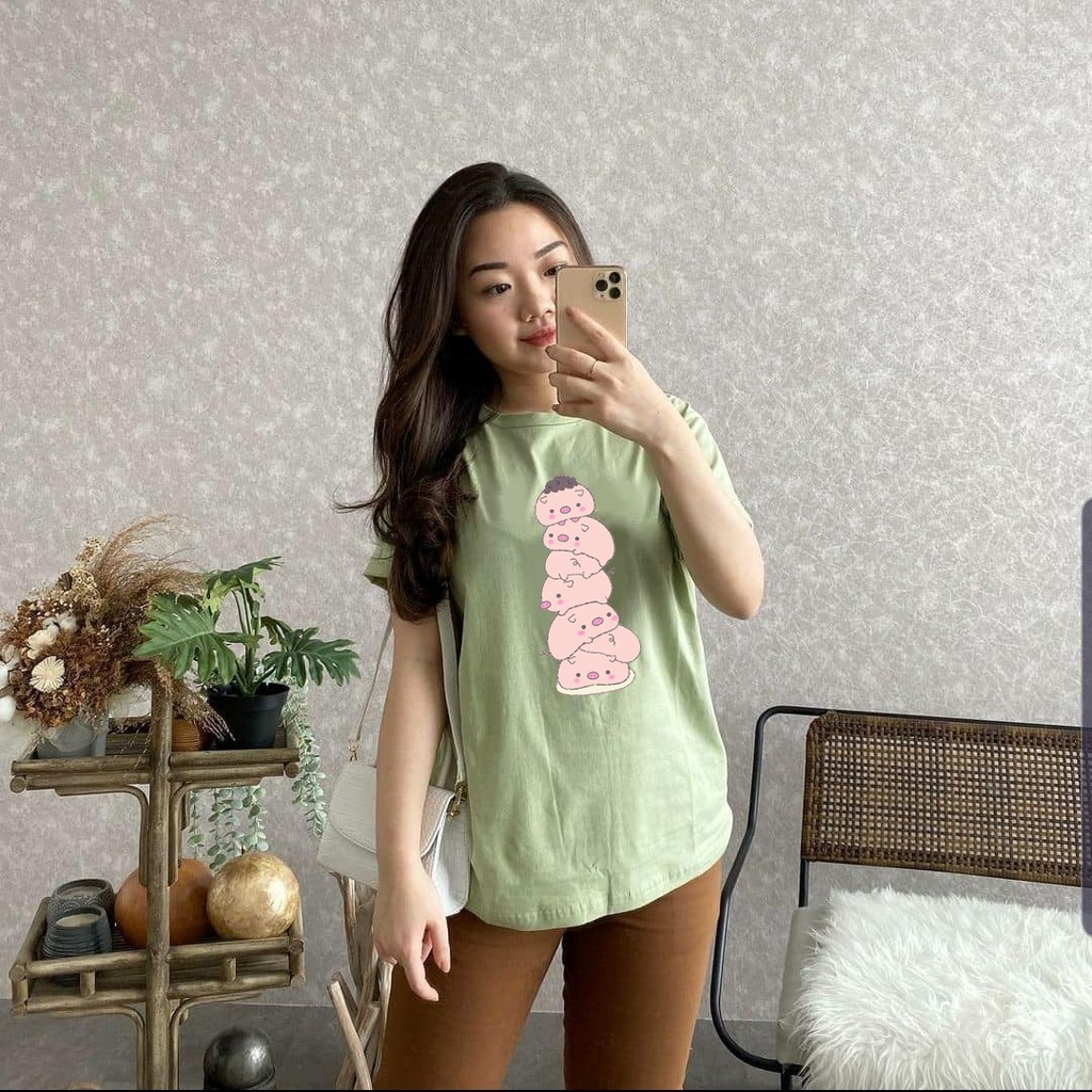 MYSTIQUE-BAJU KAOS PIG T-SHIRT LUCU DAN AESTHETIC