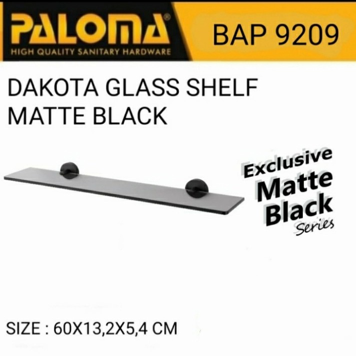 PALOMA BAP 9209 RAK KACA TEMPAT SABUN SHAMPOO BOTOL KAMAR MANDI HITAM