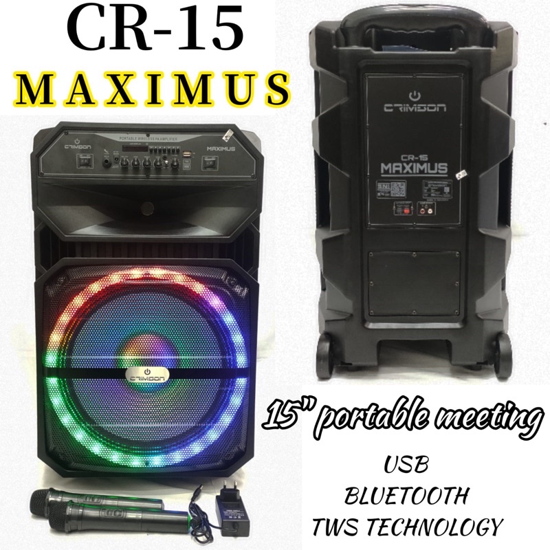 speaker portable 15 inch crimson cr 15 maximus 15 . speaker maximus 15