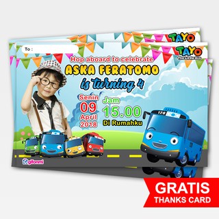 410 Contoh Undangan Ulang Tahun Anak Tayo Gratis Terbaru