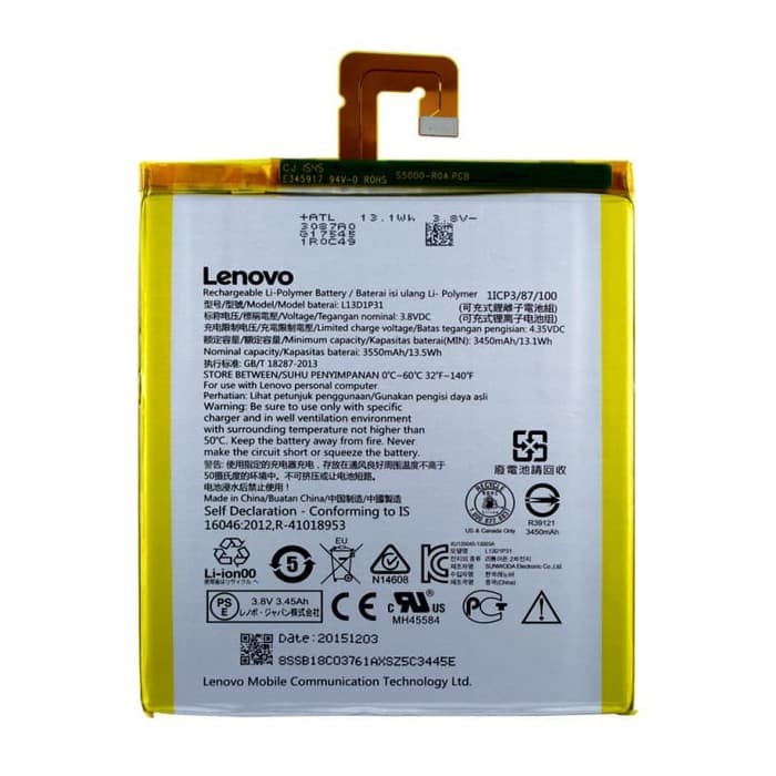 Baterai Battery Original LENOVO IdeaTab S5000 S5000H A3500 / L13D1P31