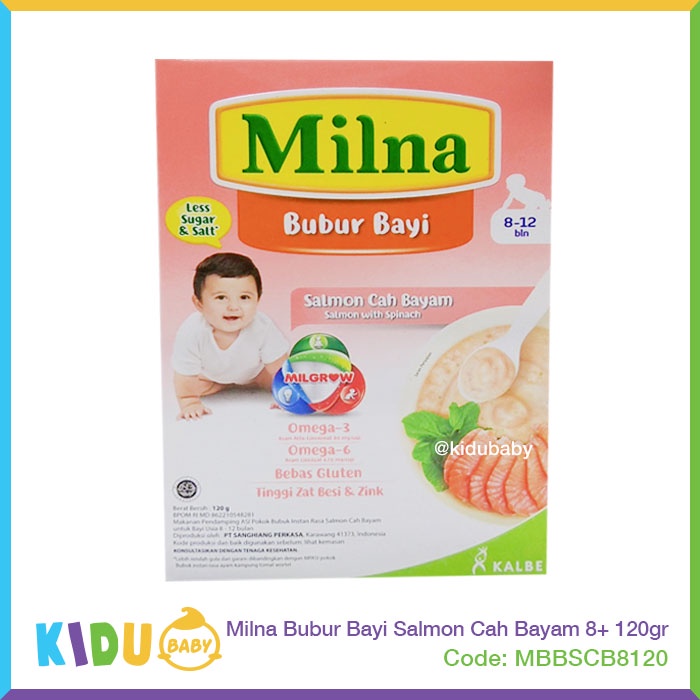 Milna Bubur Bayi 120gr Makanan MPASI si Kecil  Kidu Baby