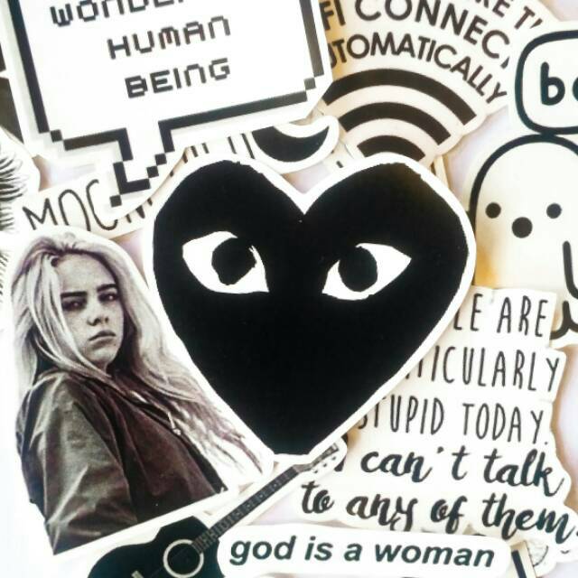 

Aesthetic Black and White Waterproof Sticker Pack include 26 pcs aesthetic