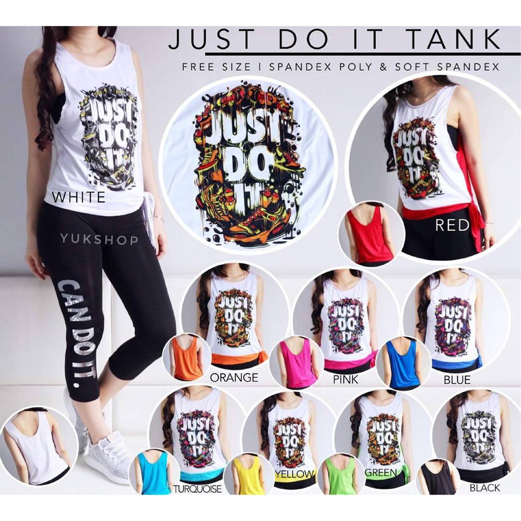 JUST DO IT BAJU OLAHRAGA WANITA BAJU SENAM AEROBIK ZUMBA JUST DO IT BAJU OLAHRAGA WANITA BAJU SENAM AEROBIK ZUMBA