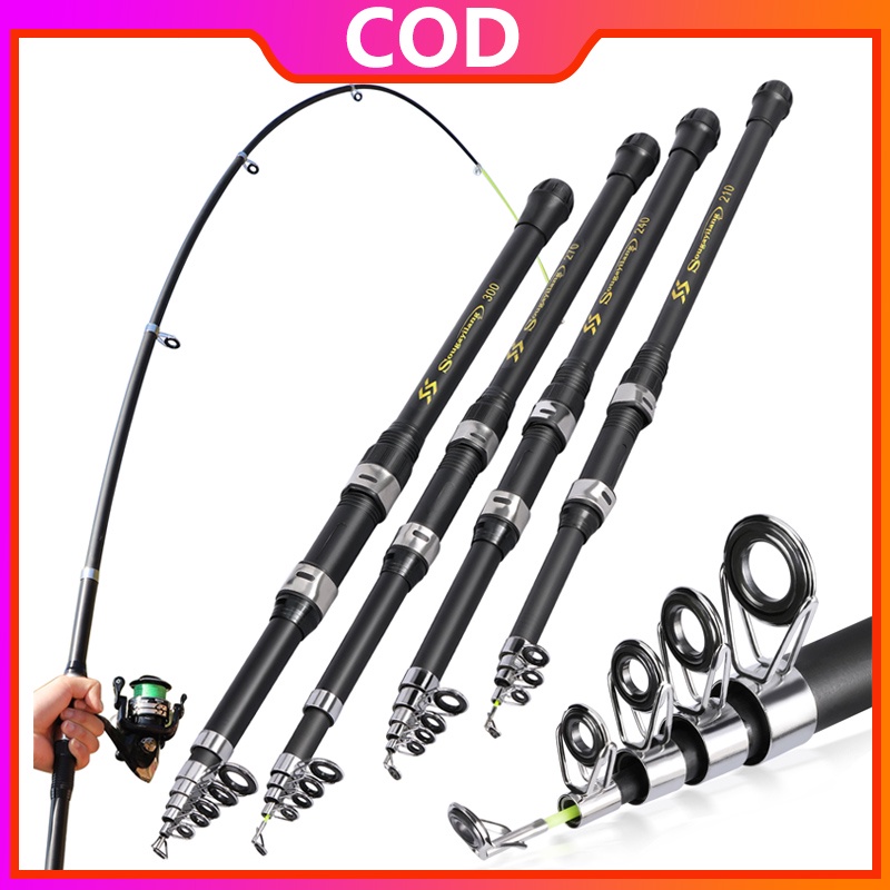 Sougayilang Portable Fishing Rod Telescopic Fishing Rod 2.1-3.0 m Laut Fishing Rod Murah Berputar Pancing Untuk Air Tawar atau Air Asin Joran Pancing