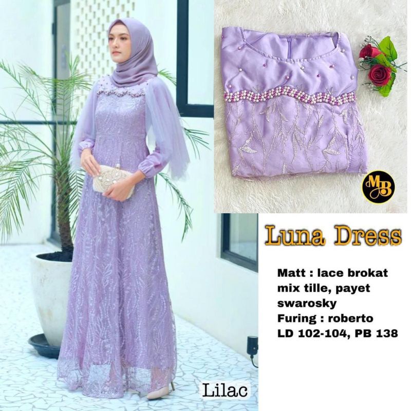 GAMIS TERBARU/LUNA DRES/DRES GAMIS BROKAT LUNA DRES