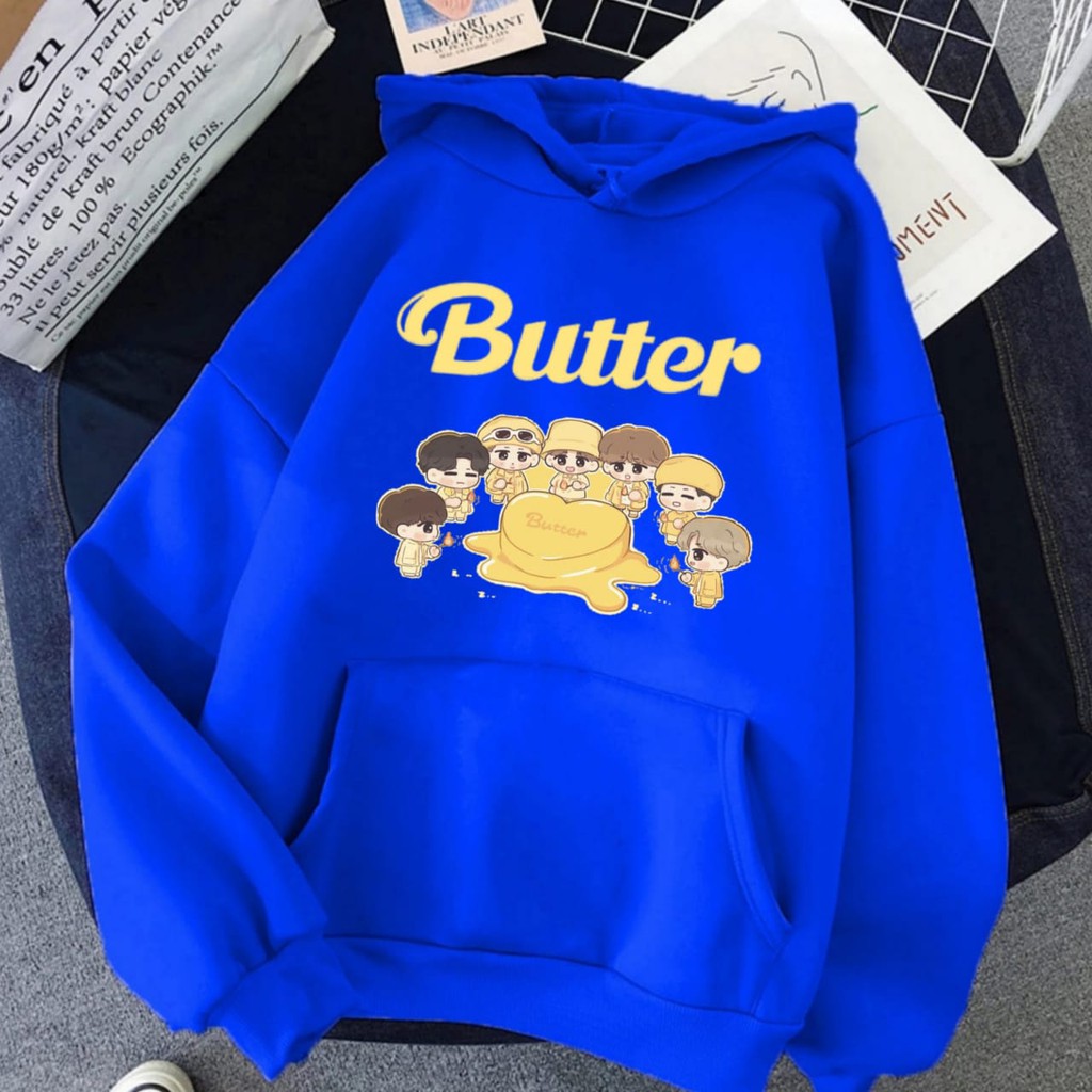 Hoodie KPop BTS Butter Murah Tebal Sweater Butter M XXL Wanita Dewasa Oversize Jaket Hodie Butter Anak Perempuan Jimin Taehyung