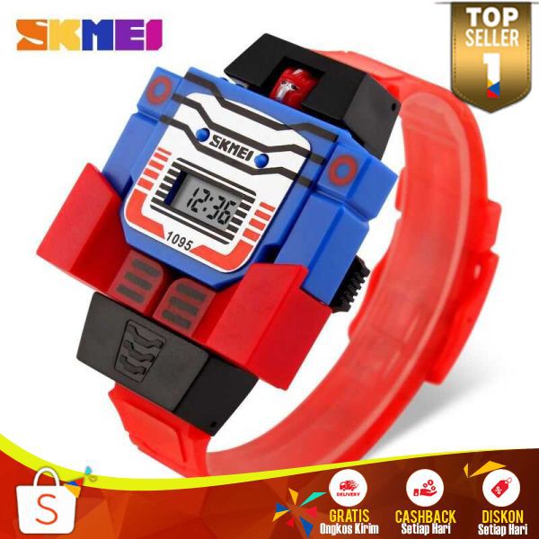 SKMEI Jam Tangan Anak JT 04 Interface Waktu Digital Jam Transformer Keren Lembut Nyaman Digunakan