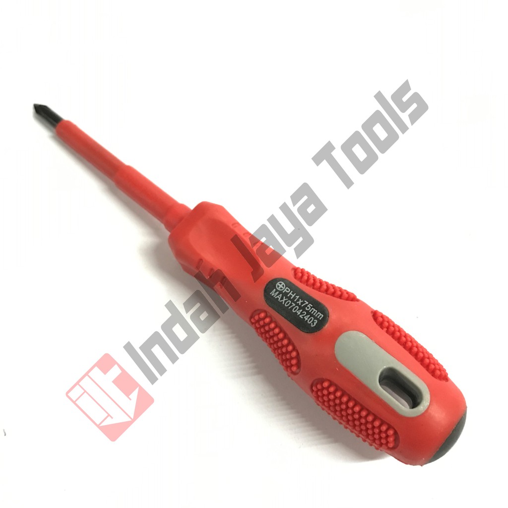 MAXPOWER Obeng Listrik PLUS PH1 x 75 mm - Isolated 1000V Screwdriver