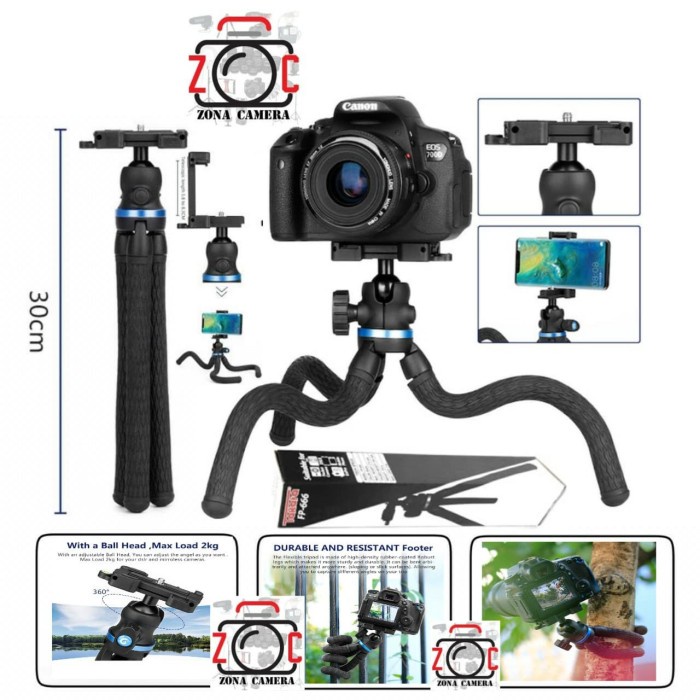 Tripod Takara FP-666 Tripod Flexiblepod Stand Handle Vlog FP 666 Gorilapod(C1C6) Tripod Kamera dan H