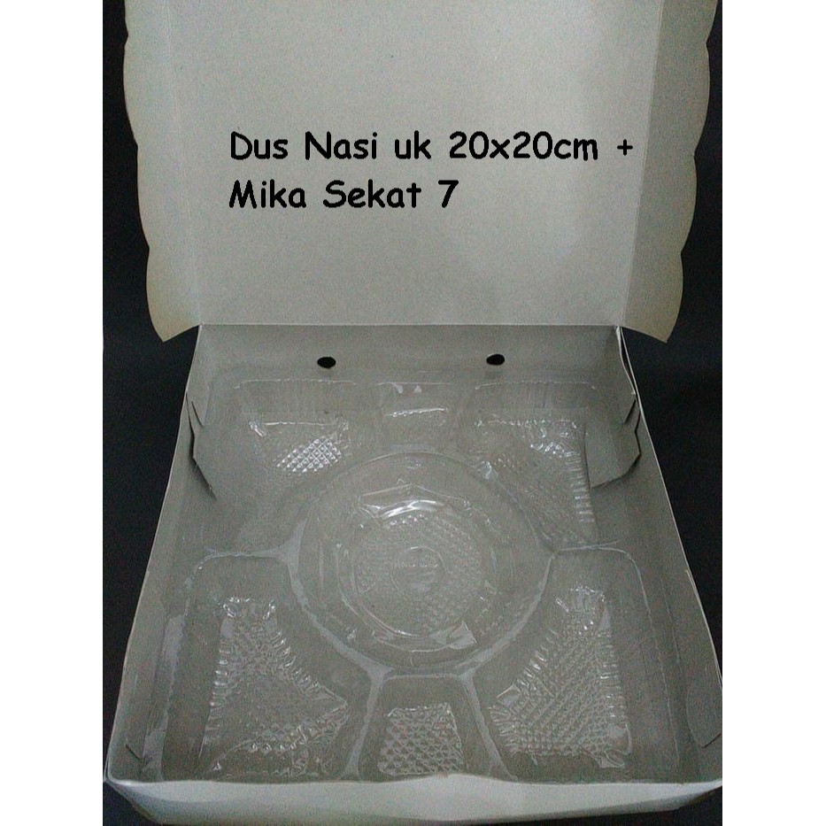 

1 Set Dus Nasi + Mika Nasi Sekat 7 / Box nasi 20x20 / Dus Nasi Kotak Set LPO-533