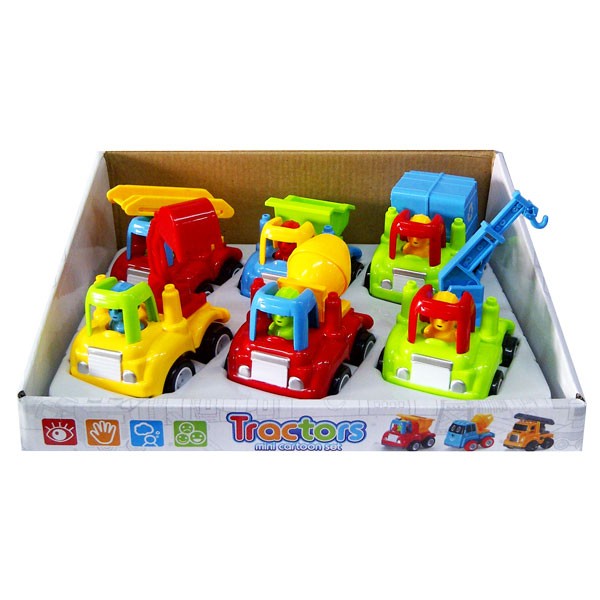 Mainan Edukatif / Edukasi Anak Tractors Mini Cartoon Set Mobil Traktor