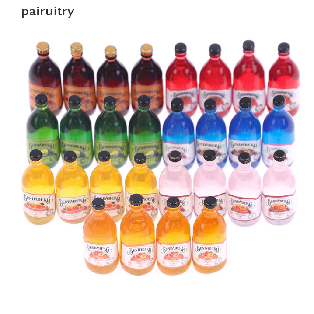 Prt 4pcs Miniatur Botol Minuman Bahan resin Aksesoris Rumah Boneka 1: 12