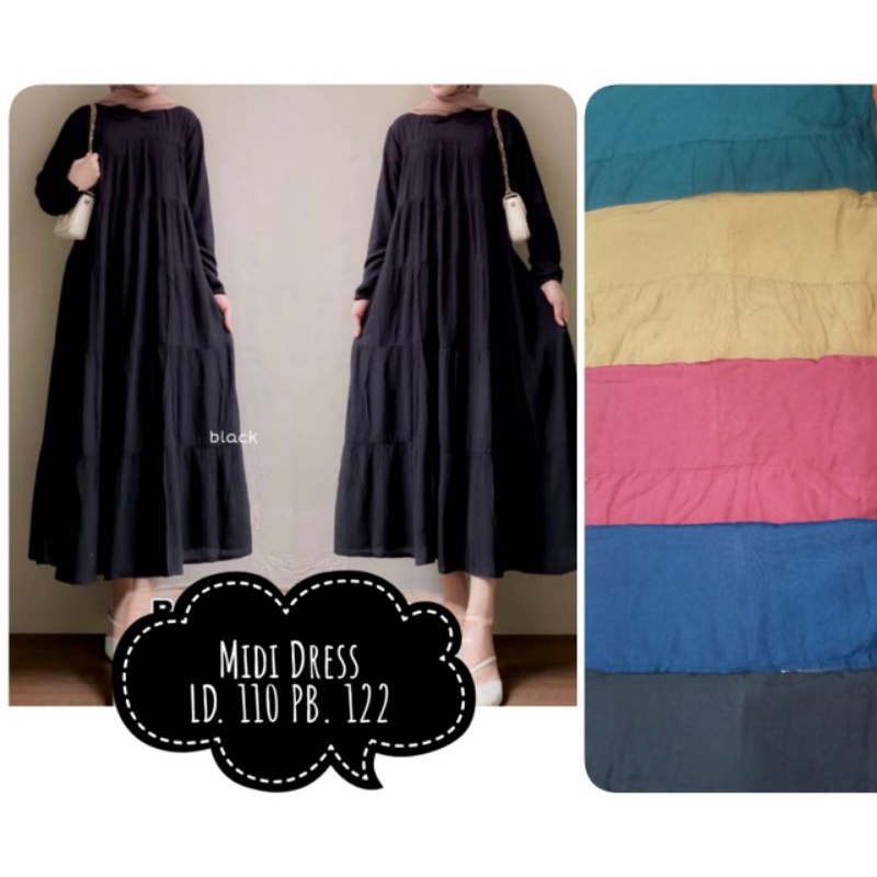 GAMIS SUSUN MIDI POLOS