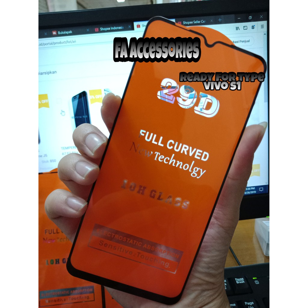 TEMPERED GLASS 21D VIVO S1 FULL LEM