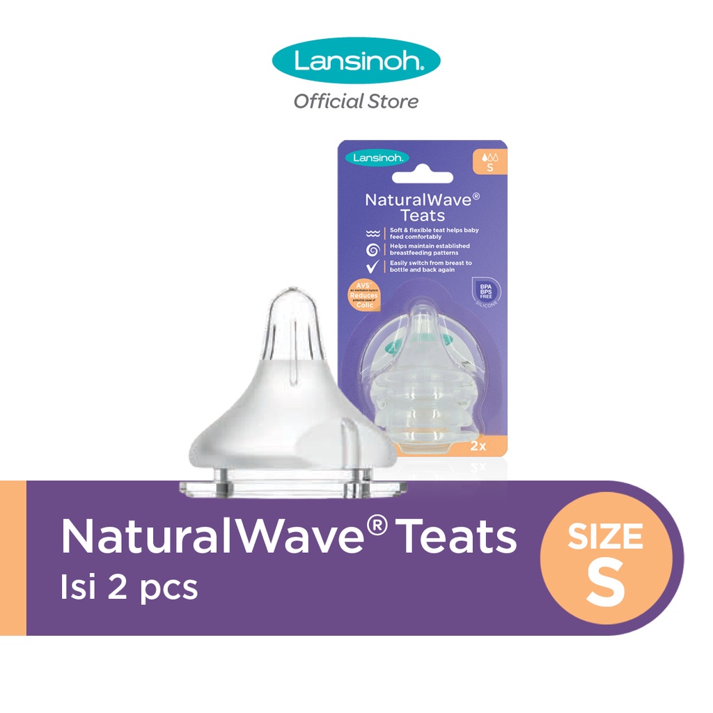 Lansinoh NaturalWave Teats GB / Aksesoris Botol Susu / Nipple Replacement Isi 2pcs (Tersedia varian ukuran)