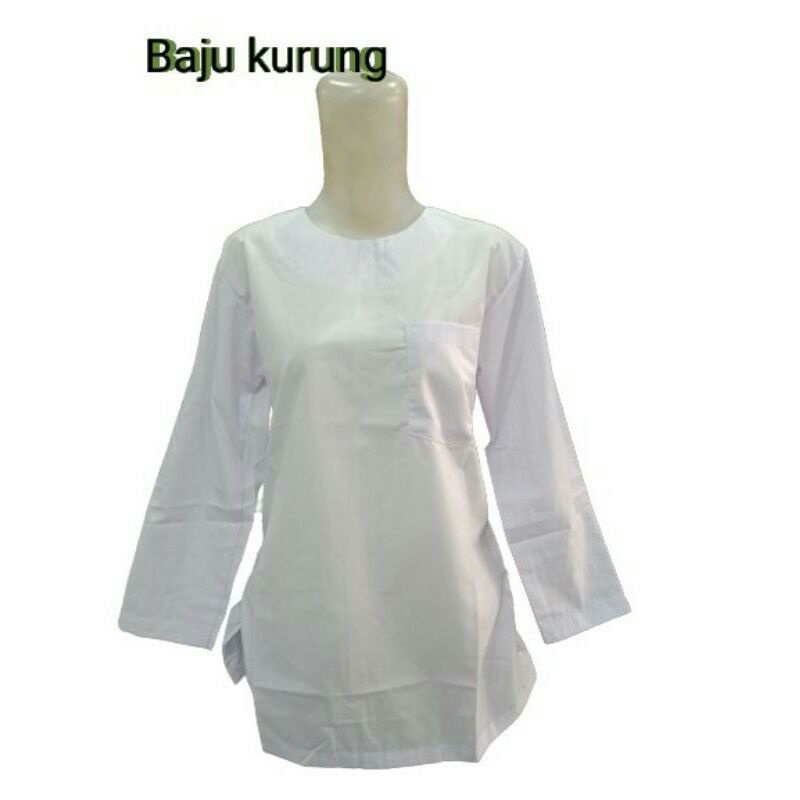 Baju tunik putih seragam muslim putih baju kurung tunik putih