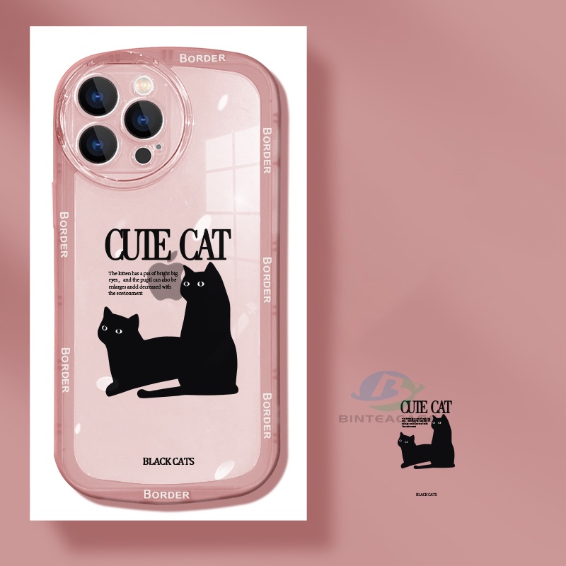 Case Motif Kucing Hitam Anti Jatuh Untuk Realme 5 5i 6i C3 C35 C21Y C25Y C21 RealmeC11 2021 C25 C15 C12 C2