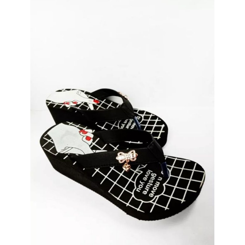 sandal jepit sarang Heo, Sandal wedges wanita