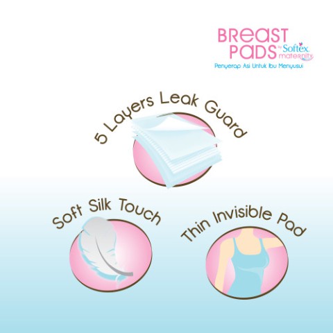 BREASTPADs 50 Pads  - Penyerap Asi Untuk Ibu Menyusui Softex Maternity breast pad rembesan