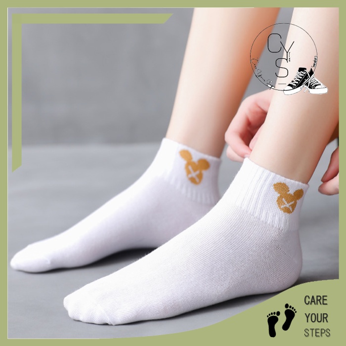 CYS COD Kaos Kaki Polos Bergaris Semata Kaki Kaos Kaki Fashion Style Unisex Ankle Socks KK14