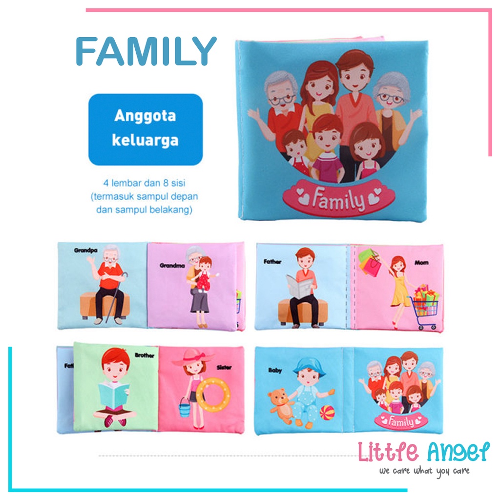 BUKU KAIN EDUKASI ANAK Buku Bantal Bayi Mainan Edukasi Karakter Anak Balita Belajar Cerita Gambar Edukatif Cloth Education