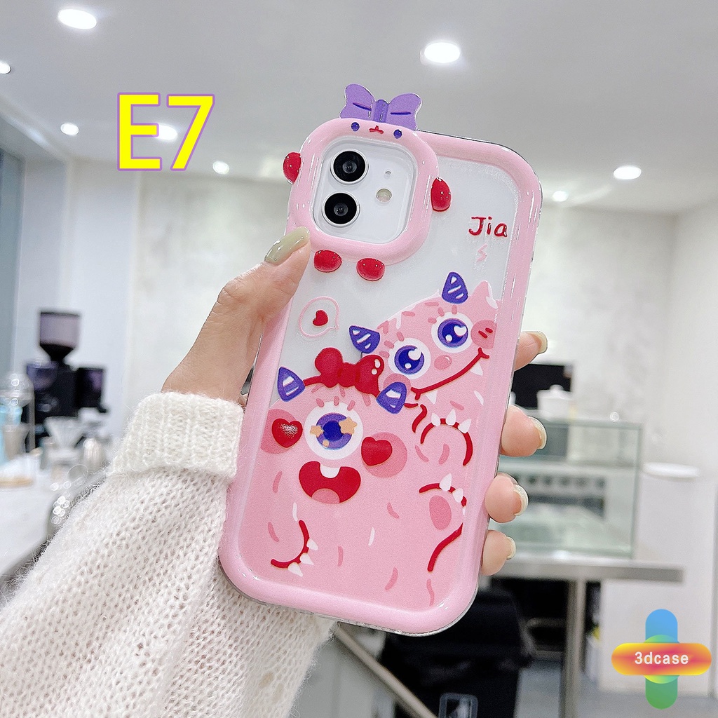 Soft Case Compatible For IPhone 6 7 6S 8 14 Plus XR 11 12 13 14 PRO MAX X XS MAX 11 12 13 Se 2020 6SPlus 7Plus 6Plus 8Plus 14Plus XSMAX Pink Little Monster Transparent Case