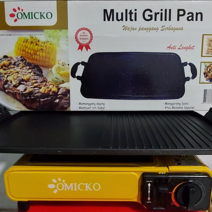 PAKET KOMPOR PORTABLE + MULTI GRILL PAN OMICKO/PEMANGGANG BBQ