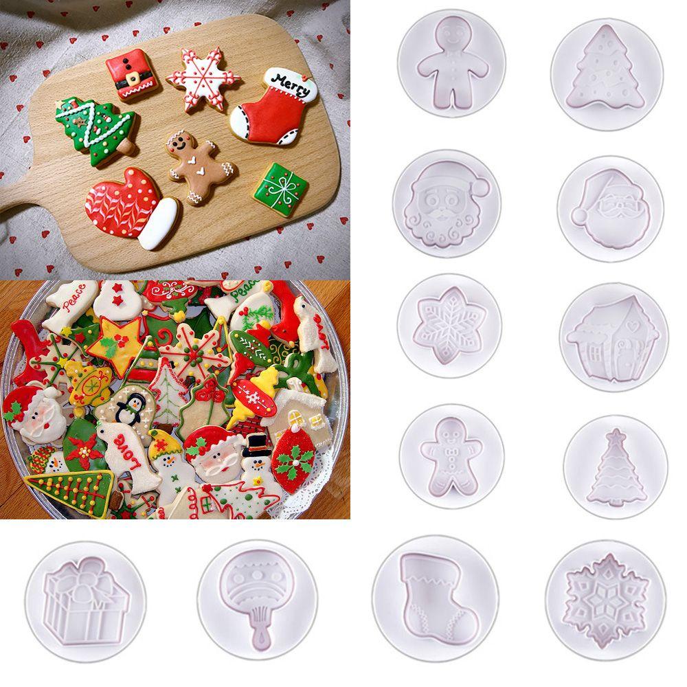 Solighter Hadiah Natal Christmas DIY Alat Kue Dekorasi Kue Santa Claus