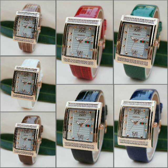 Jam Gucci 50629,tali kulit gliter