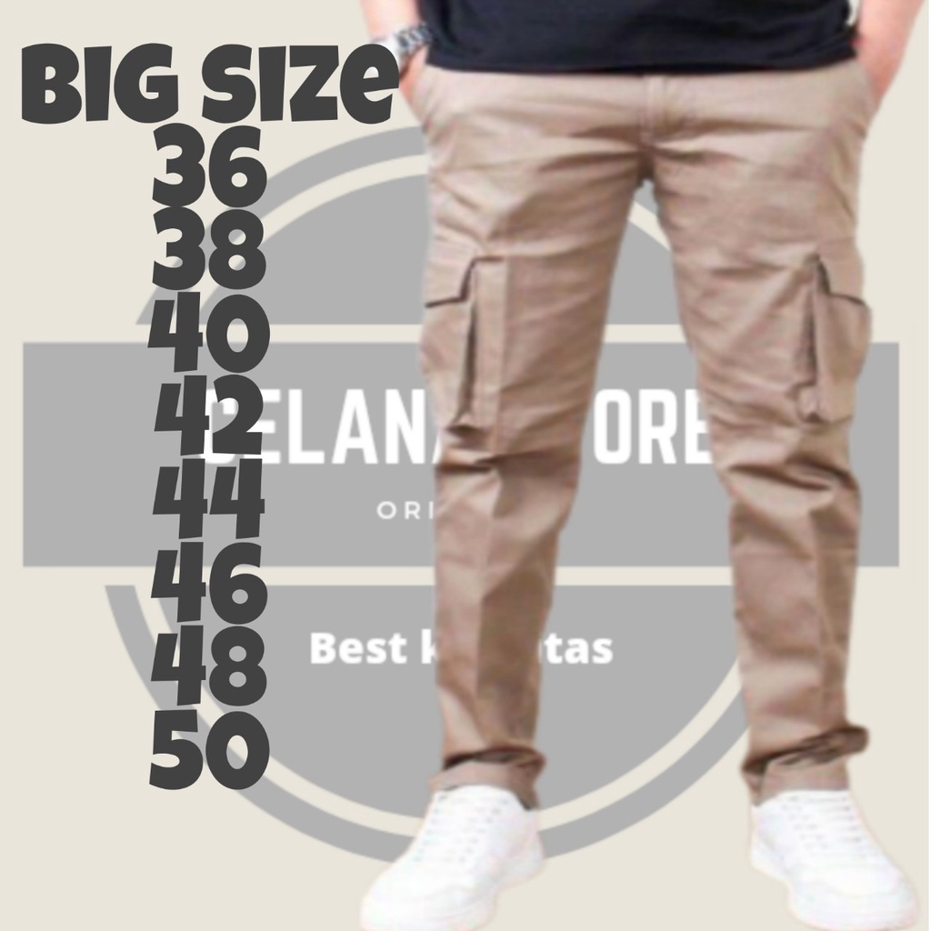 HOT PROMO / CARGO BIG SIZE / Celana Cargo Panjang Pria/Celana Cargo Pria Big Size 36-50/Celana Cargo Jumbo Pria/Celana Cargo Big Size/Celana Cargo Panjang Jumbo