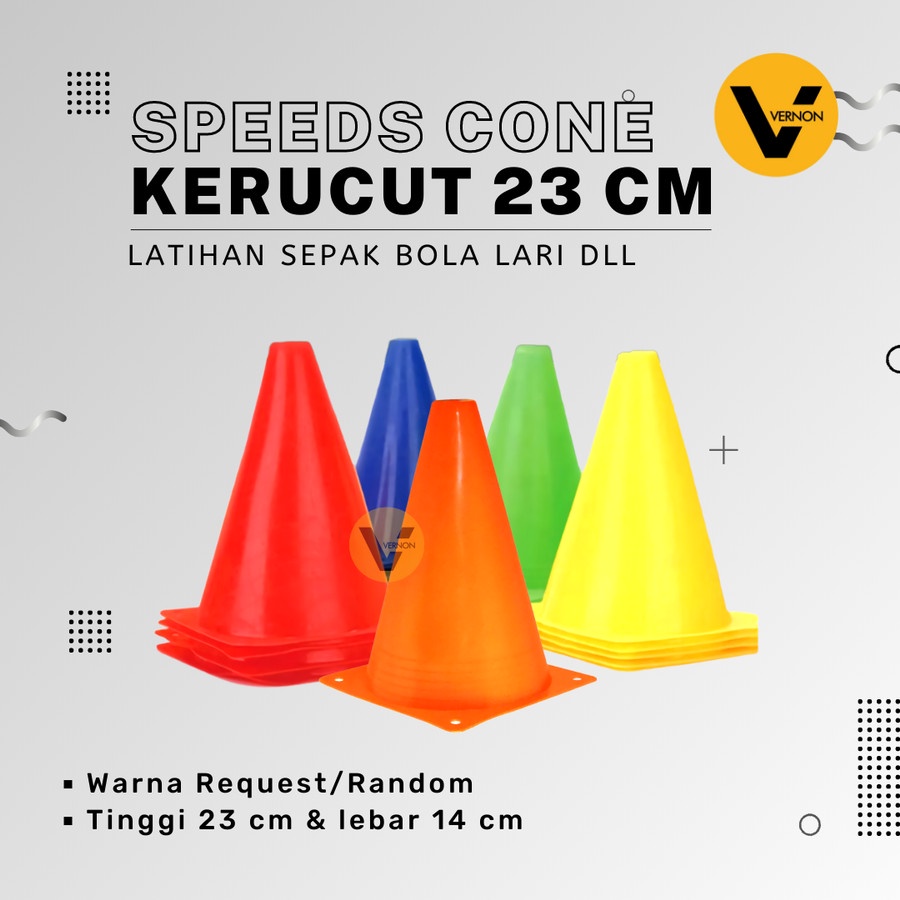Cone Kerucut Latihan Sepak Bola Futsal Pembatas Jalan SPEEDS 23 cm