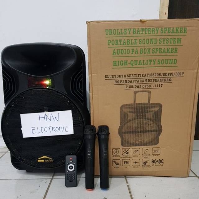 speaker portable wireless ampli meeting 12 inch ACS 1218 XA 12 11 MERAH