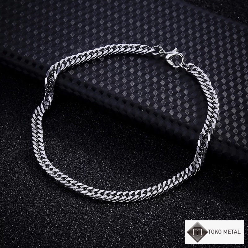 Kalung 100%Titanium Rantai Pria Anti Karat 45 Cm 50 Cm 60 Cm [ Toko Metal ]