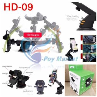 CAR PHONE HOLDER HP DASHBOARD KACA MOBIL GPS HD-09 HD09 360 ROTATION IPHONE VIVO XIAOMI OPPO