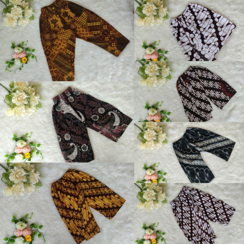 celana dan jarik batik anak bayi/ celana batik jarik kain  bawahan beskap/ jarik beskap anak/ celana