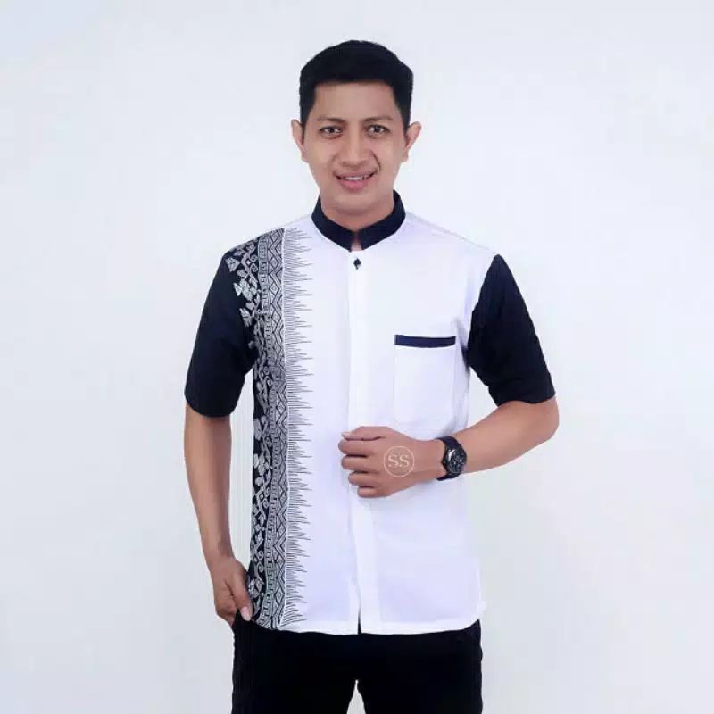 Koko Batik Fashion Muslim Kombinasi C07 AI Hijau M L XL Dewasa