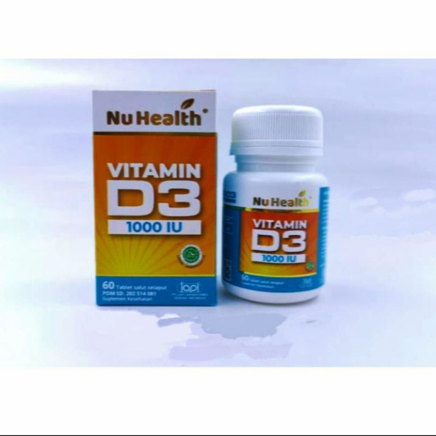 COD Nu Health Vitamin D3 1000 IU - Botol isi 60 Tablet-Suplemen Vitamin D