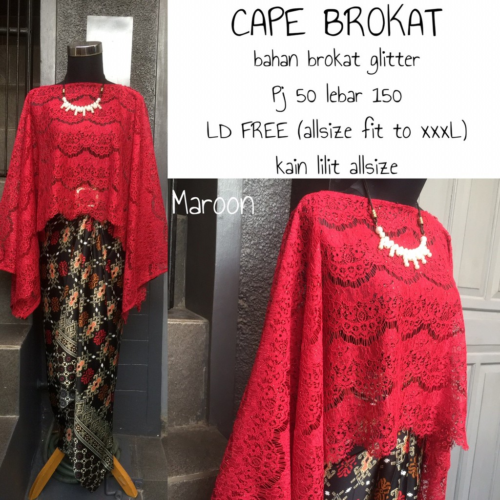 HARGA PROMO!!!!! KEBAYA CAPE BROKAT / KEBAYA BROKAT / KEBAYA BROKAT MODERN / KEBAYA KONDANGAN