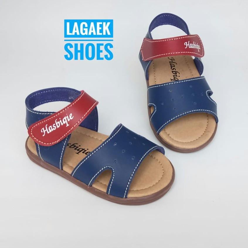 Sendal Anak Laki Usia 1 Tahunan Size 22 - 23 NAVY Alas Karet - Sandal Anak Cowok Anti LIcin Tali Warna Warni