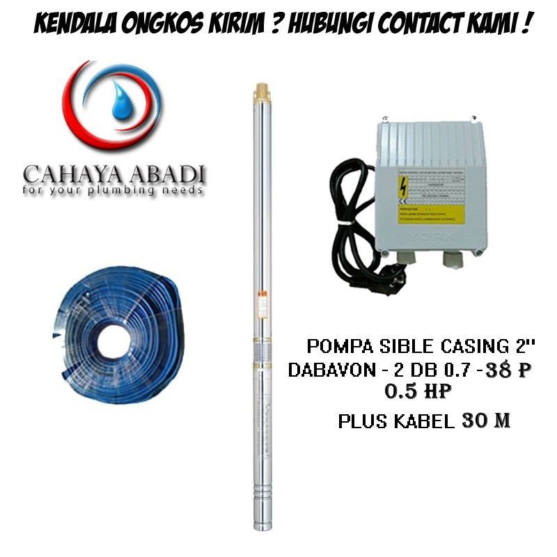 POMPA SATELIT SUBMERSIBLE DABAVON 2 INCH - DB 0.7 38P - 0.5 HP PLUS KABEL 30 METER