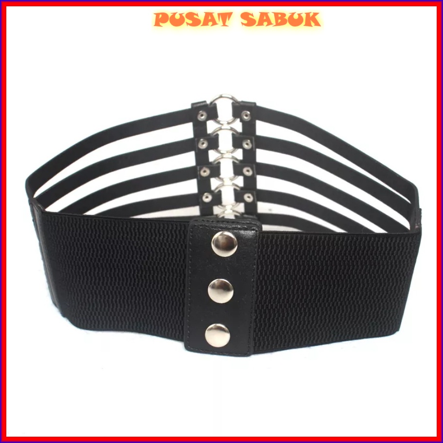 Sabuk Wanita Obi Kulit Women Belt Ikat Pinggang Hitam Pingang Fashion Gesper Cewek Karet Kekinian Korea Oby Besar Jumbo Big size Gasper Baru Cantik Elastis Murah Waist Tali Bulat Ramping Blet Mewah Model