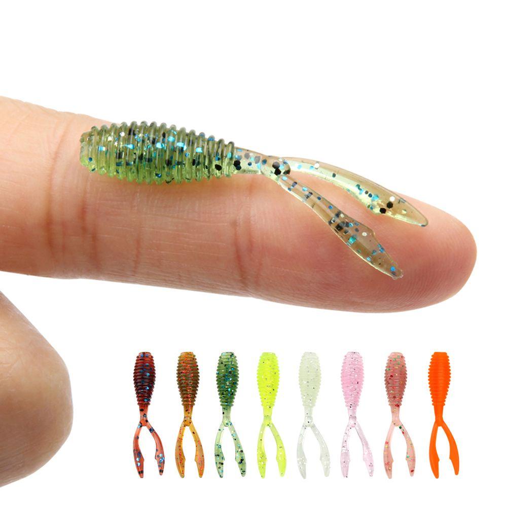 Nanas 10pcs 36mm 0.3g Soft Fishing Lure Untuk Ocean Sea Twin Tail Wobbler Fishing Tackle