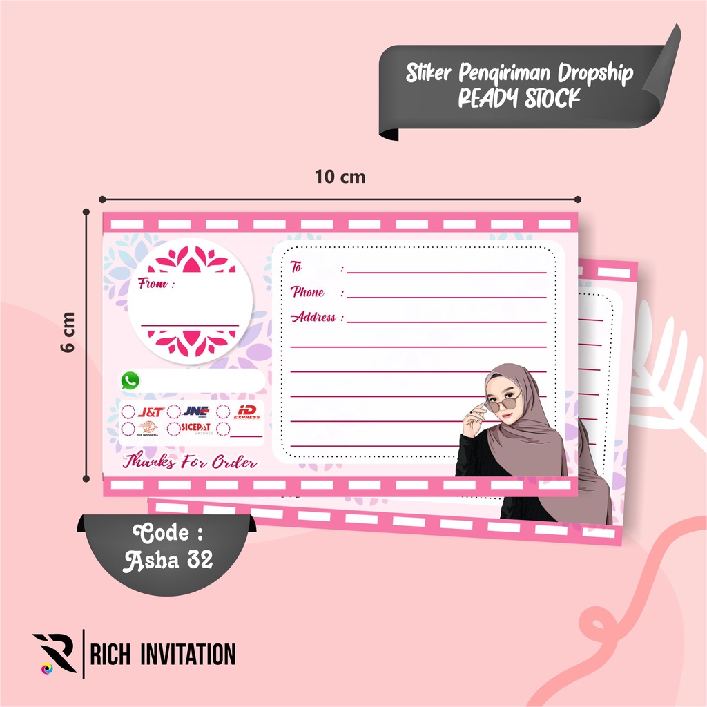

STIKER LABEL PENGIRIMAN PAKET OLSHOP ASHA 32