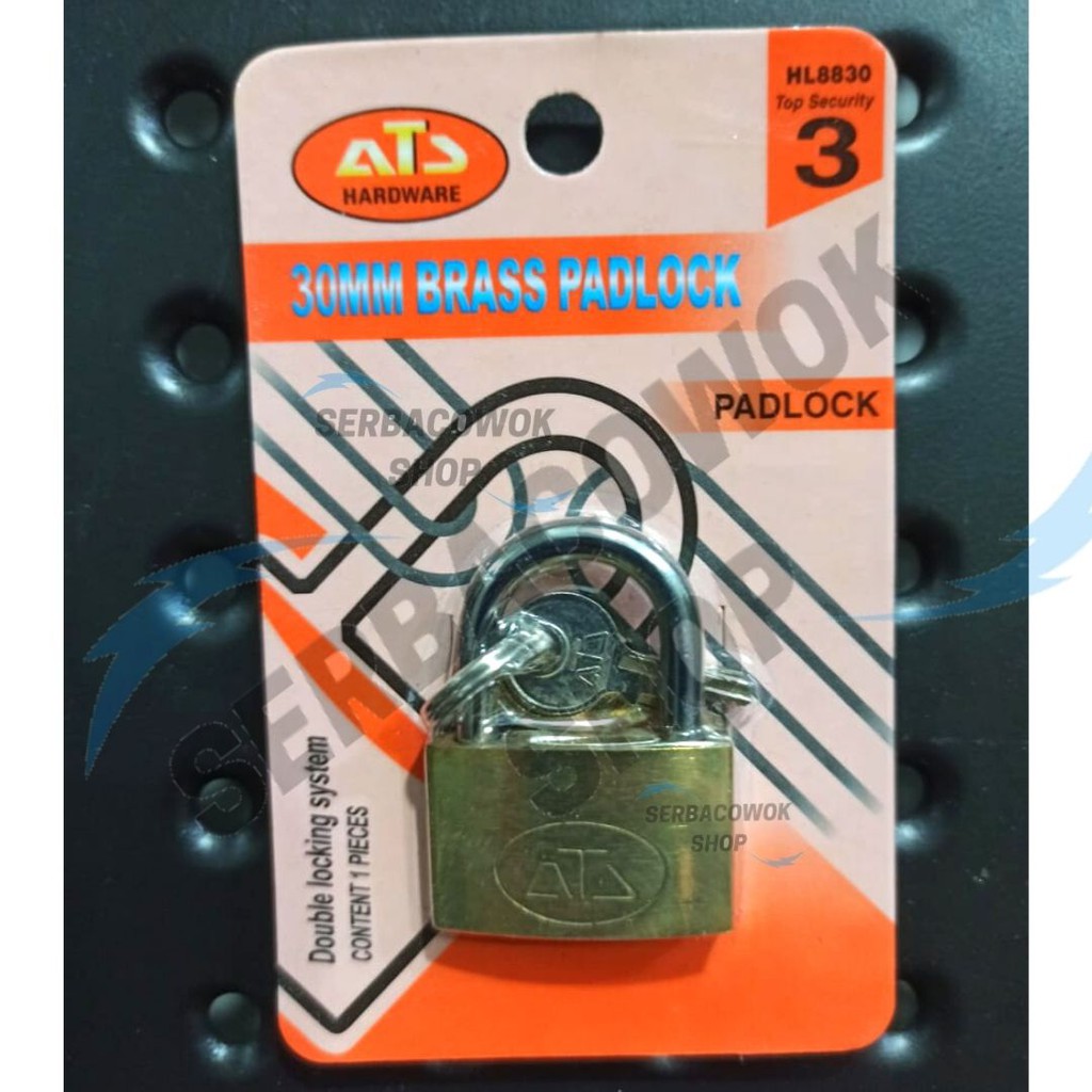 ATS Gembok Full Kuningan 30 mm Gembok Per Kuningan Brass Padlock Termurah Berkualitas