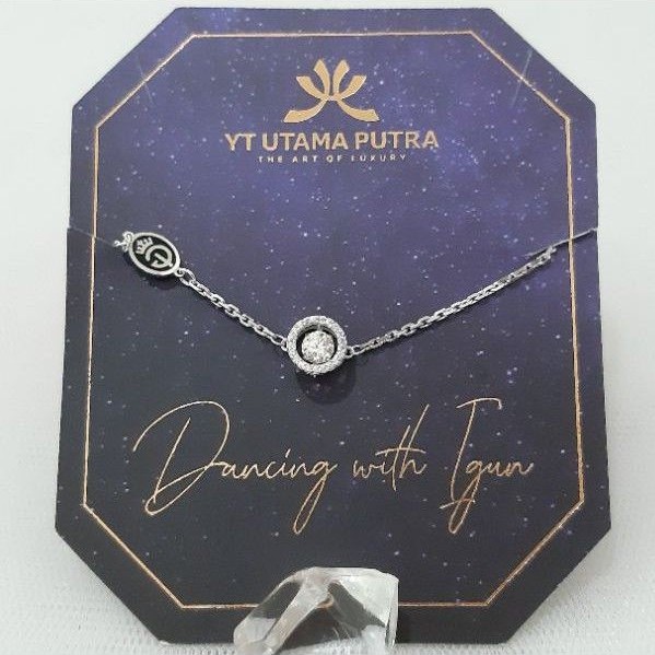 Gelang Rantai Whitegold Dancing Stone 375 YT - BLIMBING JEWELRY