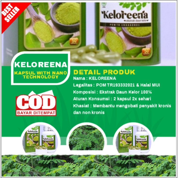 Kapsul Daun Kelor Keloreena Murah-Ekstrak Daun Kelor-Kapsul Kelor-KELOREENA KAPSUL